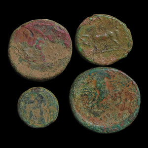 Lot of 4 Miscellaneous Greek Bronze Issues - c. 400 to 50 BCE - Greek World