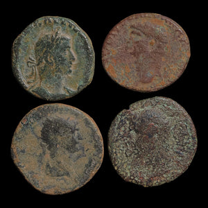 Rome, Lot of 4 Large Bronze Denominations - c. 50 to 250 CE - Roman Empire
