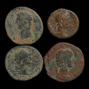 Rome, Lot of 4 Large Bronze Denominations - c. 50 to 250 CE - Roman Empire