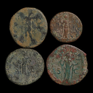 Rome, Lot of 4 Large Bronze Denominations - c. 50 to 250 CE - Roman Empire