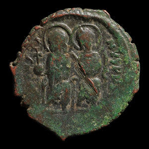 Byzantine Empire, Emperor Justin II & Empress Sophia, AE Half-Follis (Sear 366) - 565 to 578 CE - Byzantine Empire