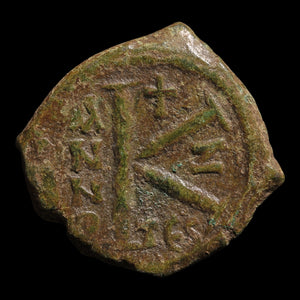 Byzantine Empire, Emperor Justin II & Empress Sophia, AE Half-Follis (Sear 366) - 565 to 578 CE - Byzantine Empire