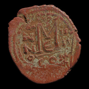 Byzantine Empire, Heraclius and Heraclius Constantine, AE Follis (Overstruck on Past Emperor, Sear 805) - 610 to 641 CE - Byzantine Empire