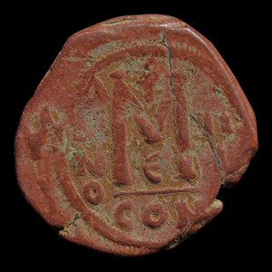 Byzantine Empire, Heraclius and Heraclius Constantine, AE Follis (Overstruck on Past Emperor, Sear 805) - 610 to 641 CE - Byzantine Empire