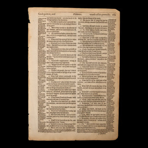 Geneva Bishop’s Bible, Two Leaves (Idols Condemned, Psalm 85-90) - 1595 - England