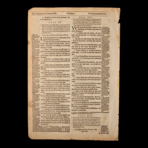 Geneva Bishop’s Bible, Two Leaves (Idols Condemned, Psalm 85-90) - 1595 - England