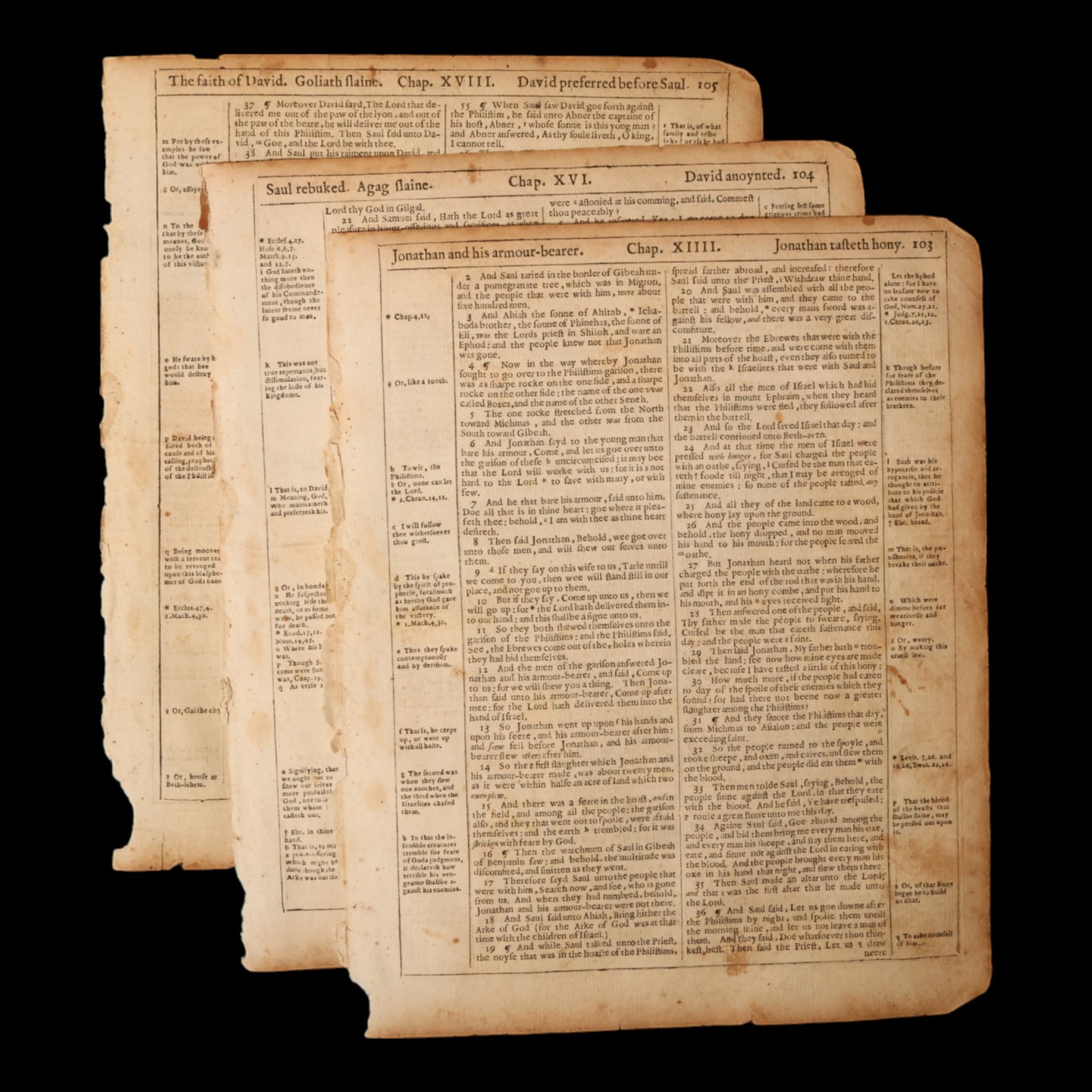 Early Edition King James Bible (David and Goliath Passages) - 1614 to 1649 - England