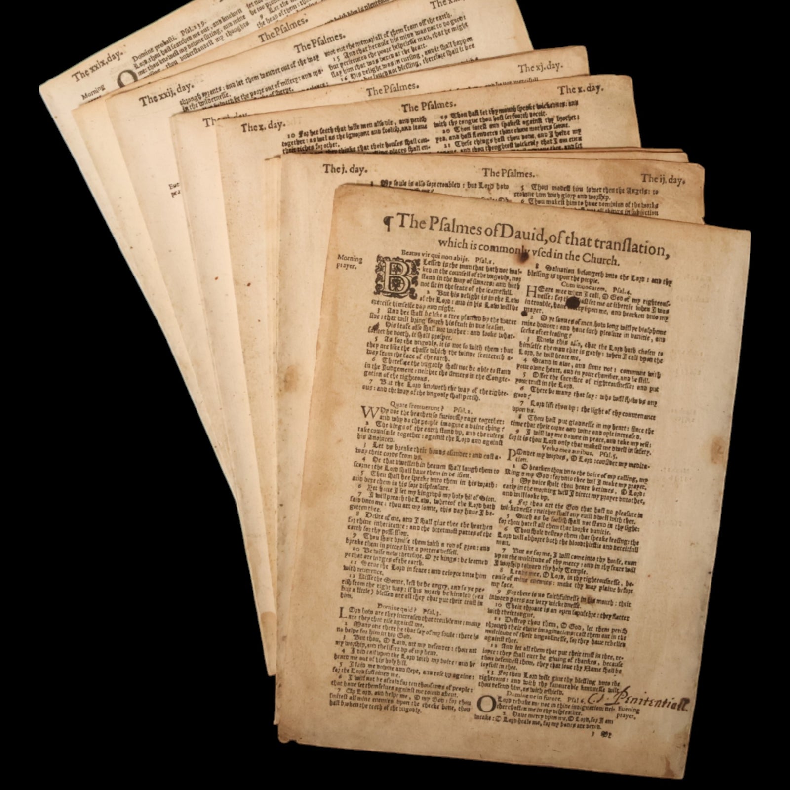 Geneva Bible Leaves, First Edition King James Bible - 1611 - England