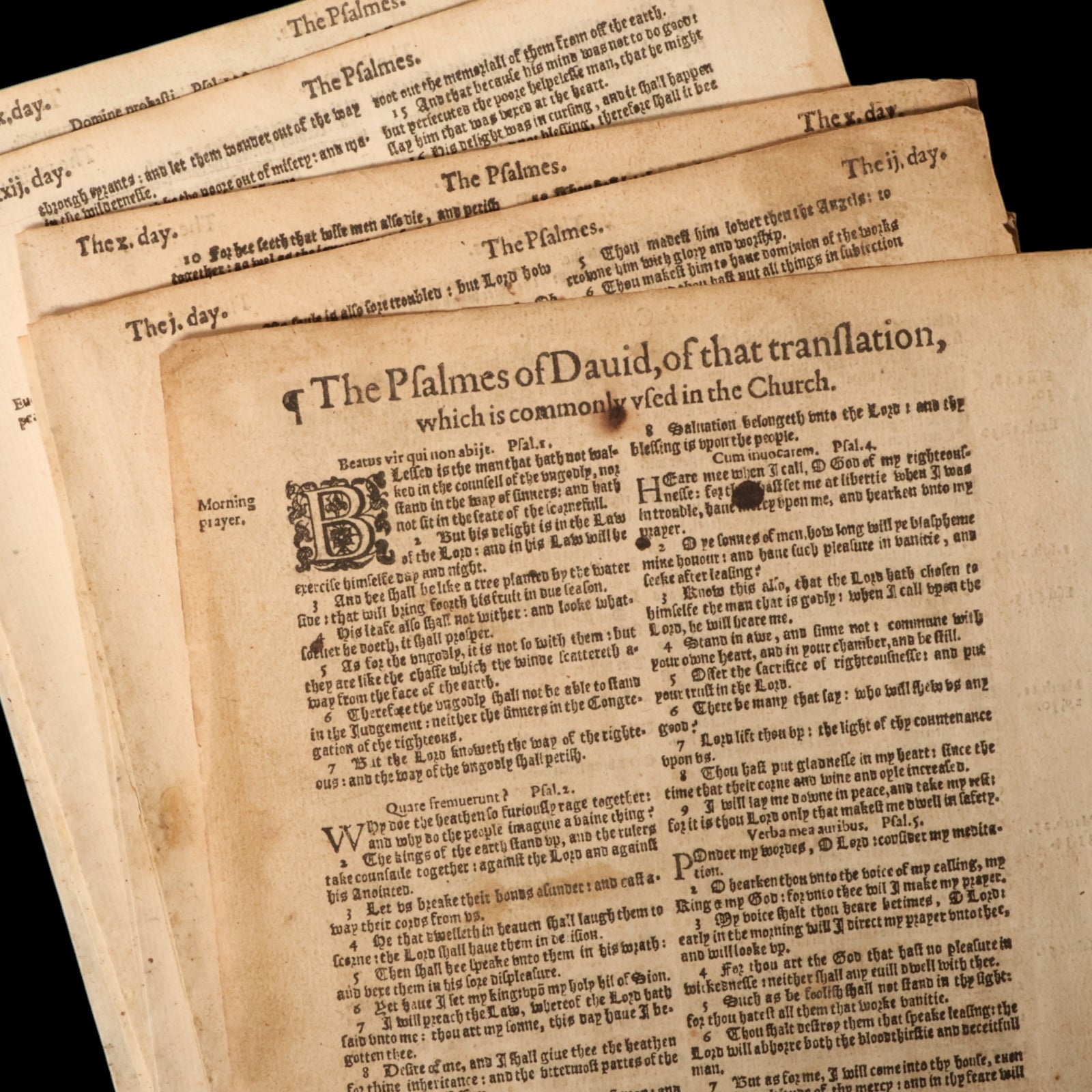 Geneva Bible Leaves, First Edition King James Bible - 1611 - England