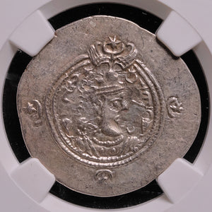 Persia, Sasanian Empire, Khusru II, Drachm (Ch XF) - 591 to 628 CE - NGC Certified