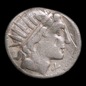 Roman Republic, Mn. Aquillius, AR Denarius, Sol & Luna (Sun and Moon) - 109 to 108 BCE - Roman Republic