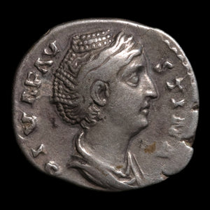 Rome, Empress Faustina I, AR Denarius, Juno (Goddess of Marriage) - 141 CE - Roman Empire
