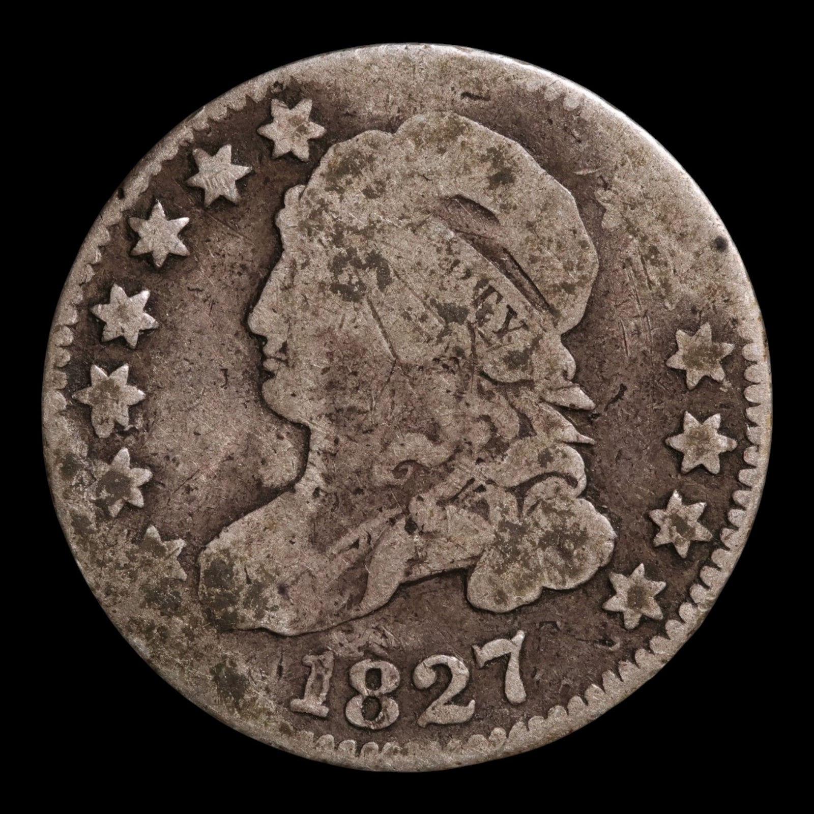 United States, Liberty Cap Silver Dime - 1827 - United States