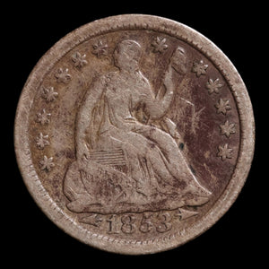 United States, Seated Liberty Silver Half Dime - 1853 - United States