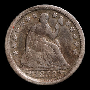 United States, Seated Liberty Silver Half Dime - 1853 - United States