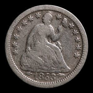 United States, Seated Liberty Silver Half Dime - 1853 - United States