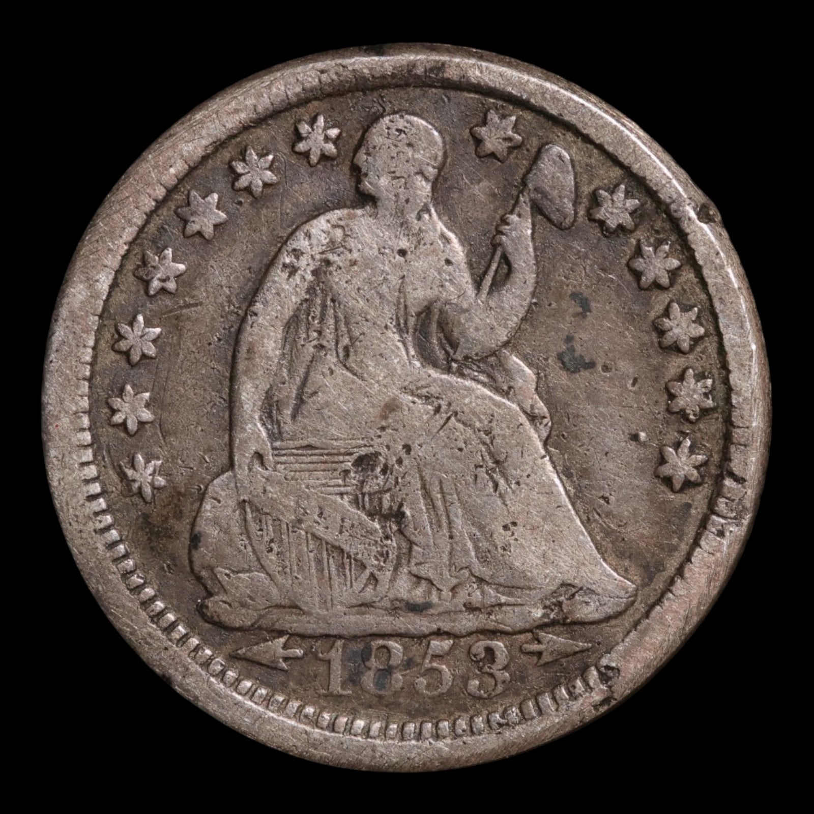 United States, Seated Liberty Silver Half Dime - 1853 - United States