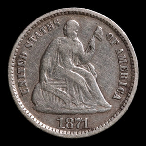 United States, Seated Liberty Silver Half Dime - 1871 - United States
