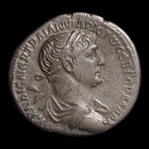 Roman Arabia, Emperor Trajan, AR Denarius, Camel Reverse - 114 to 116 CE - Roman Provinces
