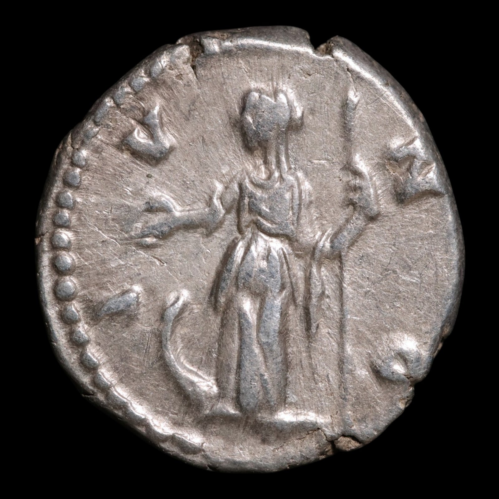 Rome, Empress Faustina II, AR Denarius, Juno (Goddess of Marriage) - 161 to 176 CE - Roman Empire