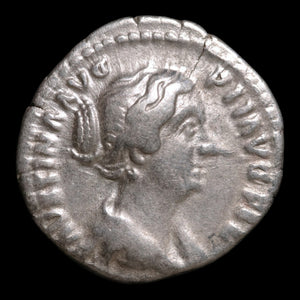 Rome, Empress Faustina II, AR Denarius, Concordia (Goddess of Agreement) - 145 to 161 CE - Roman Empire