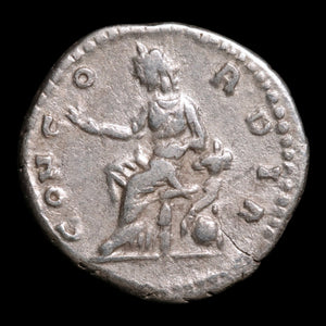 Rome, Empress Faustina II, AR Denarius, Concordia (Goddess of Agreement) - 145 to 161 CE - Roman Empire