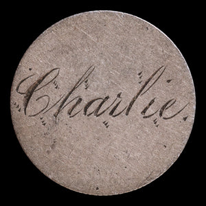 Victorian Era Love Token, Carved Onto U.S. Seated Liberty Dime - 1876 - United States of America