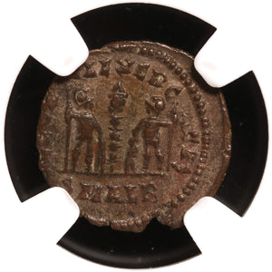 Rome, Emperor Constans, Bronze AE4, Two Soldiers Reverse - 340 CE - NGC Certified