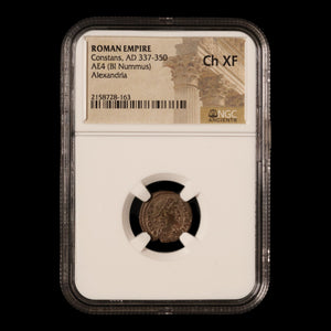 Rome, Emperor Constans, Bronze AE4, Two Soldiers Reverse - 340 CE - NGC Certified