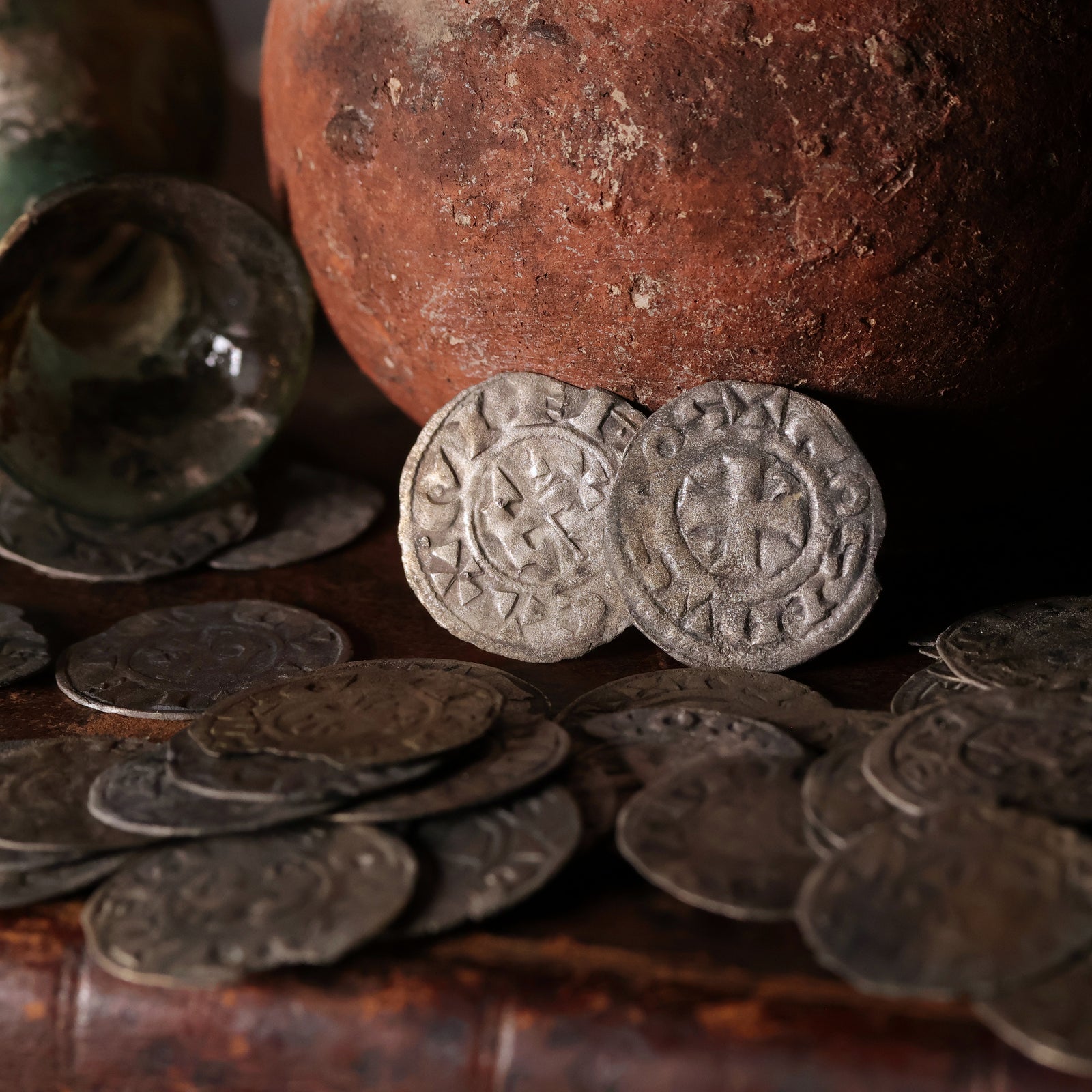 French States, County of Gien, Geoffrey III, Silver Denier - 1120 to 1160 CE - Medieval Europe