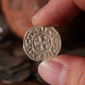 French States, County of Gien, Geoffrey III, Silver Denier - 1120 to 1160 CE - Medieval Europe