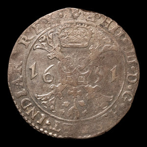 Spanish Netherlands, Duchy of Brabant, King Philip IV, 1 Patagon - 1651 CE - Belgian States