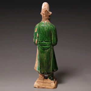 Ming Dynasty, Sancai Glazed Pottery, Western "Barbarian" (Hu Ren) Mingqi Figure - c. 1400s to 1600s CE - Imperial China