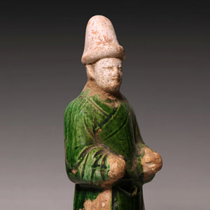 Ming Dynasty, Sancai Glazed Pottery, Western "Barbarian" (Hu Ren) Mingqi Figure - c. 1400s to 1600s CE - Imperial China