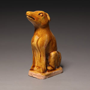Ming Dynasty, Yellow Glazed Mingqi Dog Figure - c. 1400s to 1600s CE - Imperial China