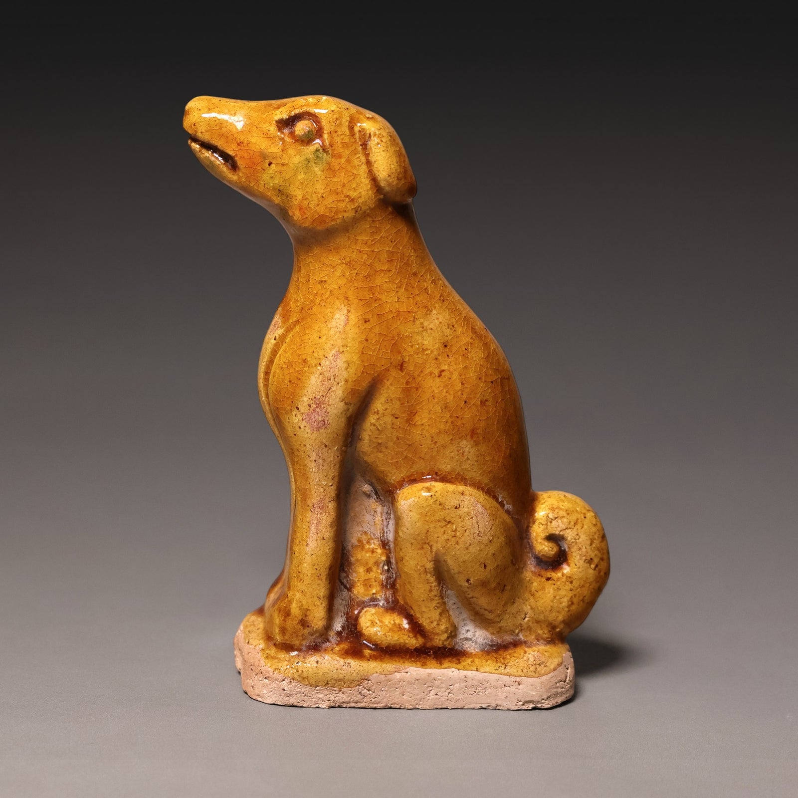 Ming Dynasty, Yellow Glazed Mingqi Dog Figure - c. 1400s to 1600s CE - Imperial China