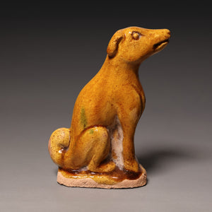 Ming Dynasty, Yellow Glazed Mingqi Dog Figure - c. 1400s to 1600s CE - Imperial China