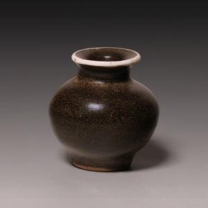 Song Dynasty, Small White Rimmed Vessel with Brown Glaze - c. 900s to 1200s CE - Imperial China