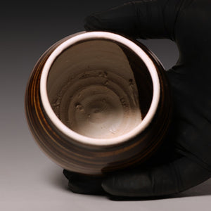 Yuan Dynasty, Ceramic Tea Jar with Striped Brown Glaze - c. 1300s to 1400s CE - Imperial China