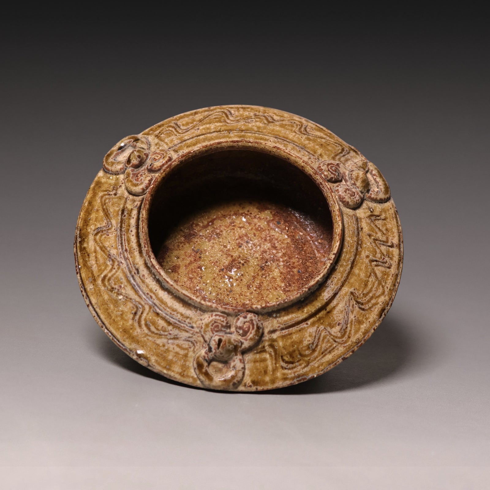 Ming Dynasty, Olive Green Glazed Tripod Incense Burner - c. 1400s to 1600s CE - Imperial China