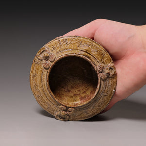 Ming Dynasty, Olive Green Glazed Tripod Incense Burner - c. 1400s to 1600s CE - Imperial China