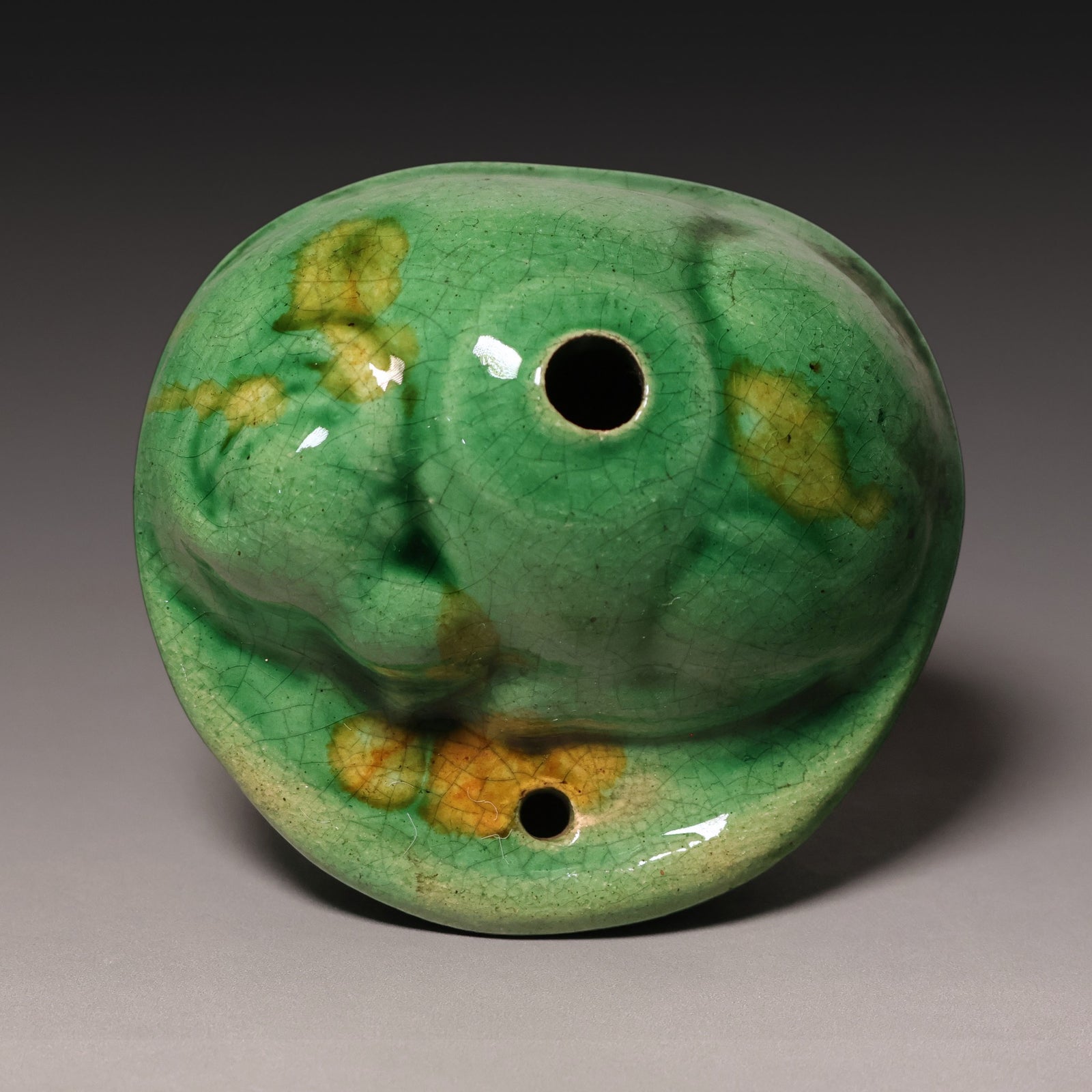 Qing Dynasty, Green Glazed Bull Shaped Water Dropper (Calligraphy Tool) - c. 1700s to 1800s - Imperial China