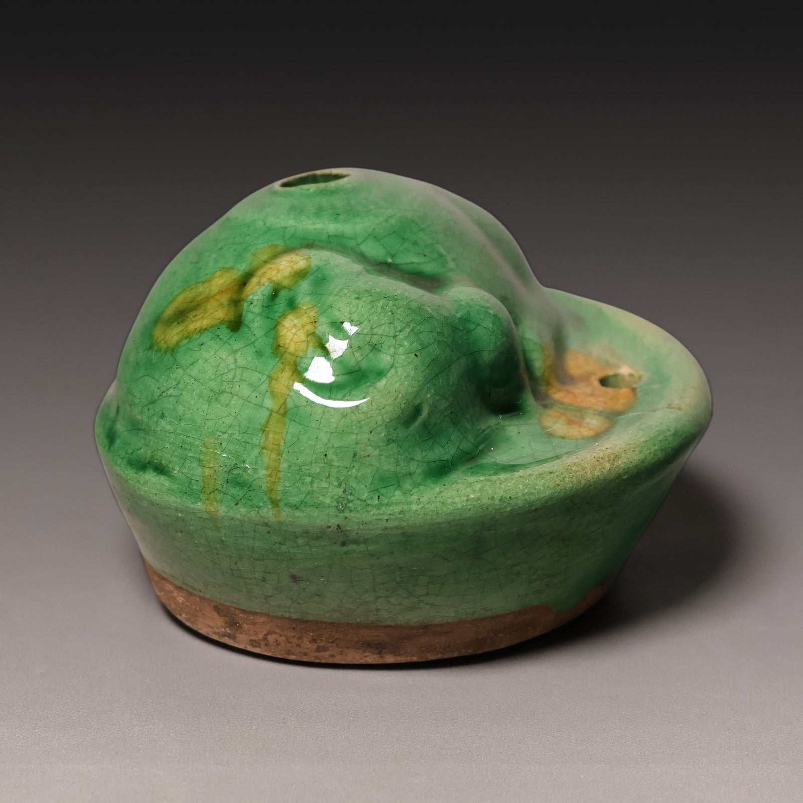 Qing Dynasty, Green Glazed Bull Shaped Water Dropper (Calligraphy Tool) - c. 1700s to 1800s - Imperial China