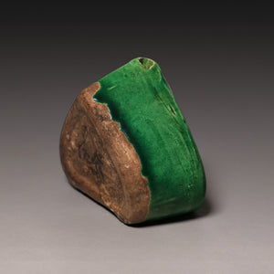 Qing Dynasty, Green-Glazed Bat Shaped Calligraphy Brush Holder - c. 1700s to 1800s - Imperial China