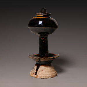 Qing Dynasty, Dark Glazed Oil Lamp - c. 1700s to 1800s - Imperial China