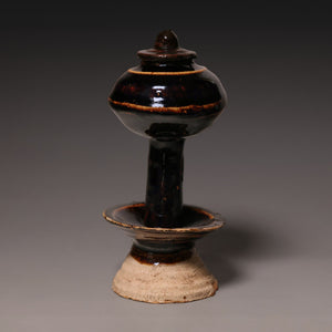 Qing Dynasty, Dark Glazed Oil Lamp - c. 1700s to 1800s - Imperial China