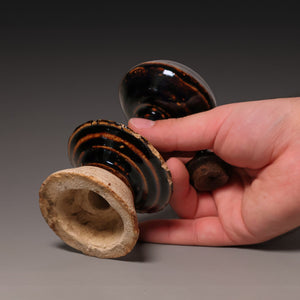 Qing Dynasty, Dark Glazed Oil Lamp - c. 1700s to 1800s - Imperial China