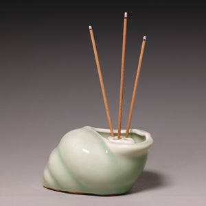 Qing Dynasty, Snail Shaped Blue Celadon Glazed Incense Burner - c. 1800s to 1900s - Imperial China