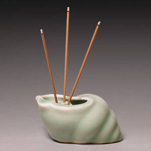 Qing Dynasty, Snail Shaped Blue Celadon Glazed Incense Burner - c. 1800s to 1900s - Imperial China