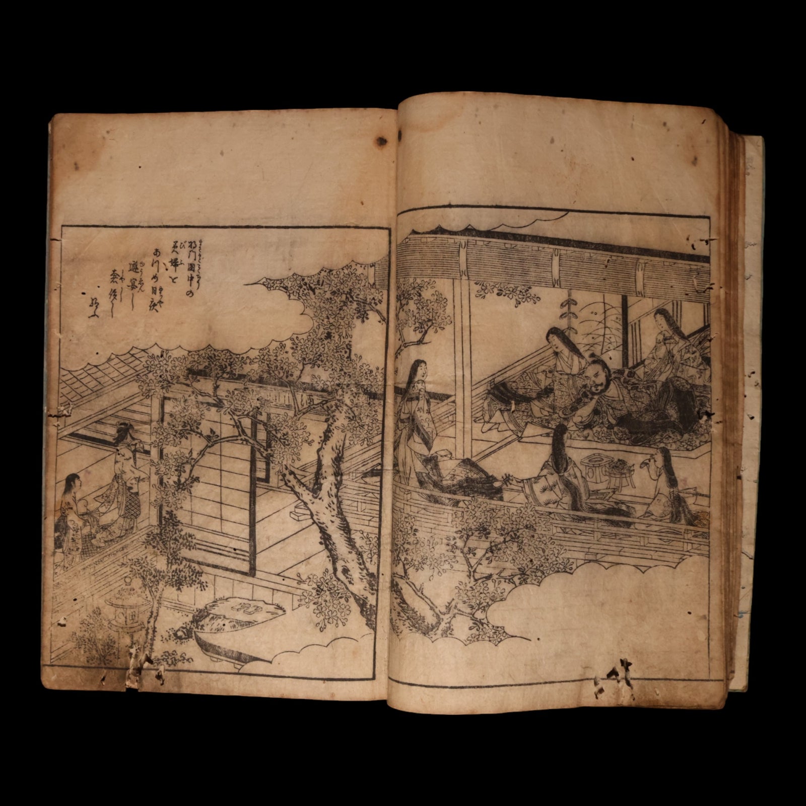 Illustrated Book of the Early Taiheiki (Medieval Japanese Epic, Vol 1 & 2) - Late 1800s - Meiji Japan